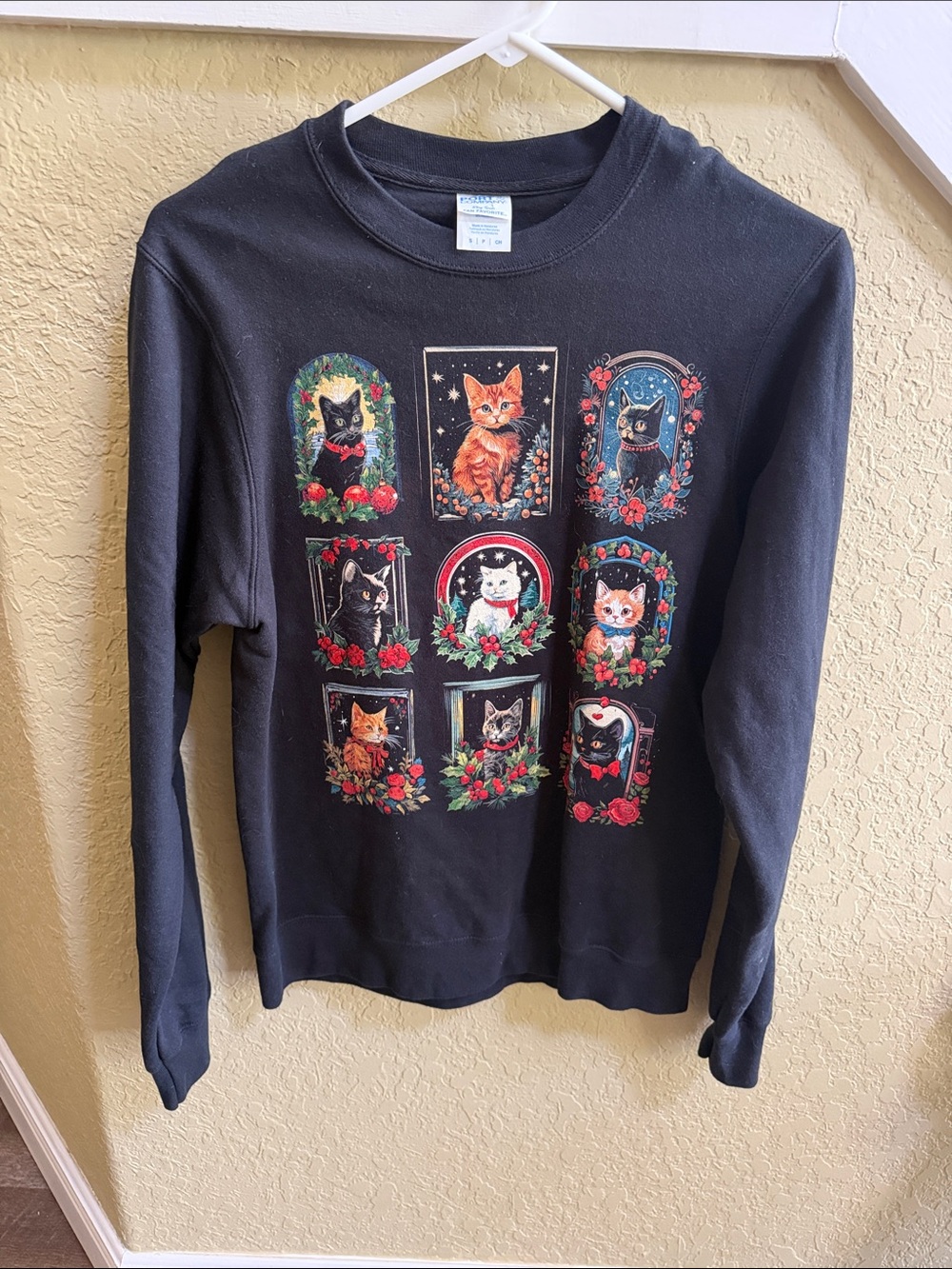 Vintage Cat Pullover Sweater size small